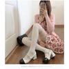 Japanese Jk Black Fake Thigh Pantyhose Autumn White Strap Bow Fake High Socks Splicing Socks Women