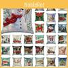 Festive Christmas Cushion Cover Featuring Charming Snowman And Santa Claus Design For Cozy Home Decor