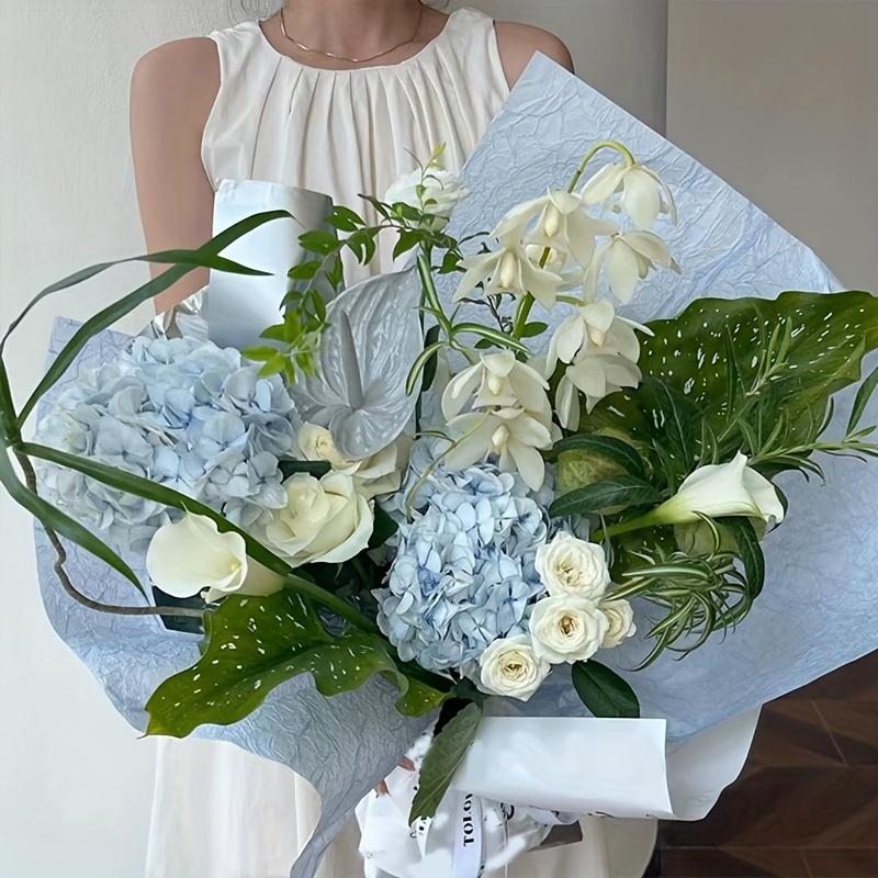 5 fogli di carta per confezioni di bouquet con texture plissettata effetto pietra, realizzata a mano, materiale per avvolgere bouquet, carta per sfondi fotografici fai da te