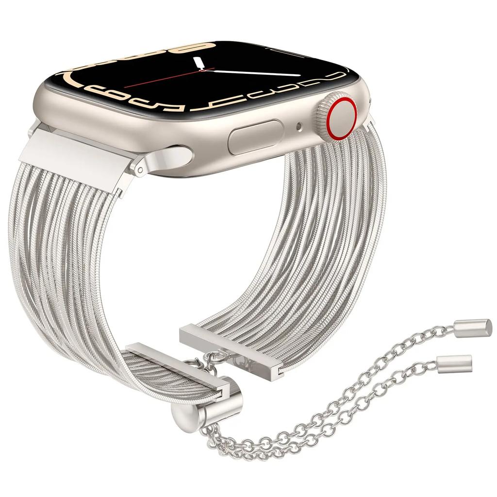Strap for Apple Watch Band 49mm 45mm 41mm 44mm 40mm 42mm 38mm Women Steel Chain Bracelet IWatch Ultra SE Series 9 8 7 6 5 4 3 2