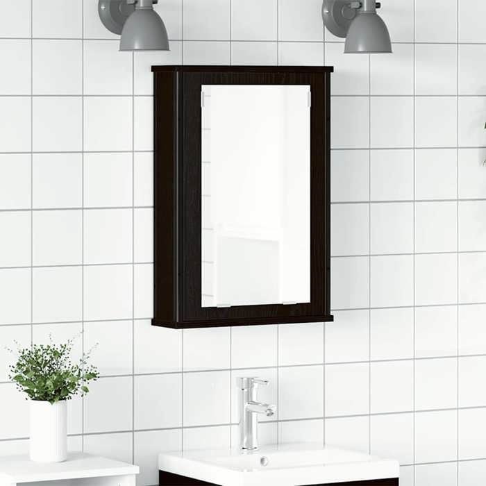 VidaXL Armoire à miroir de salle de bain chêne noir bois ingénierie, armoire de toilette avec miroir, armoire à miroir, 862231
