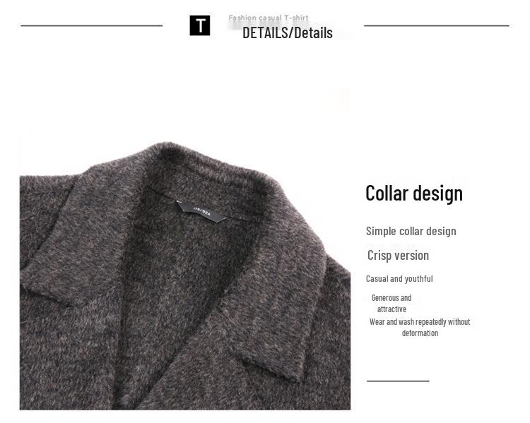 Men's Premium Double-Sided Wool Alpaca Double-Breasted Long Coat for Autumn/Winter