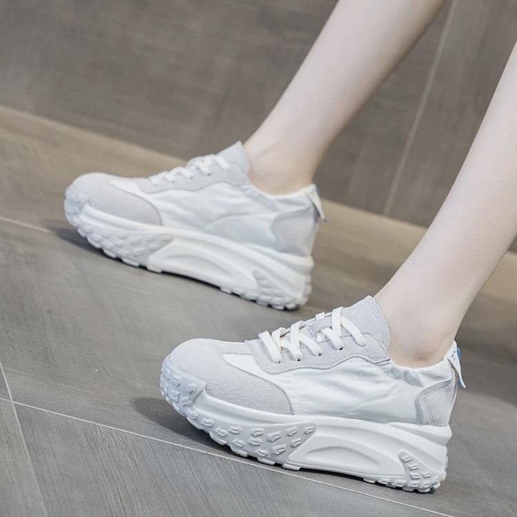 Small Man Increases Height, Platform Dad Shoes, Women's 2025 Spring New Muffin Soft Sole Cloth Surface Breathable Casual Sports Shoes