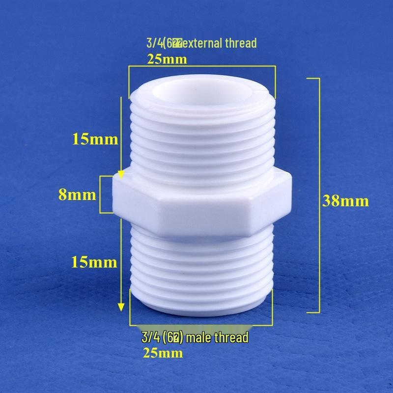Male-to-Male Plastic Extension Nipple Connector with External Thread Adapter, High-Temperature Resistant, Sizes: 4/6/1 Inch.