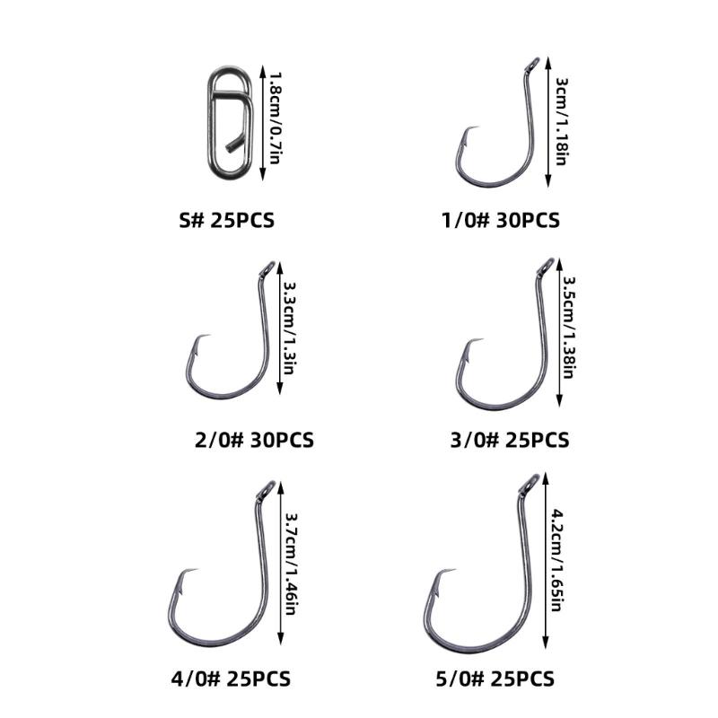 160pcs Barbed Fish Hook With Eye Metal Eyed Sea Fish Hook for Metal Fishing Tackle Rustproof Single Hook Enduring