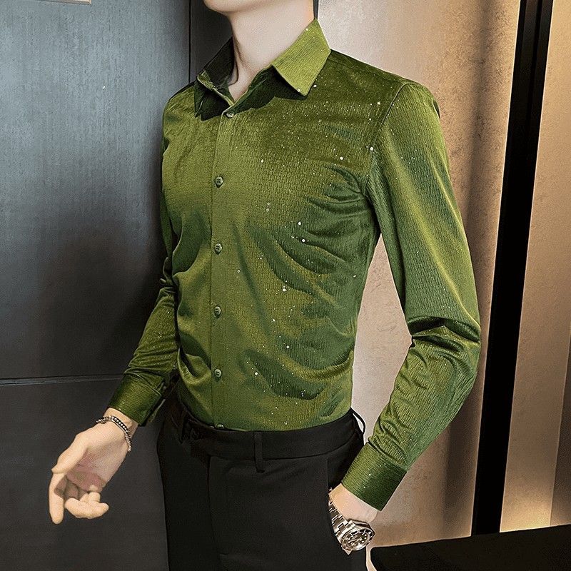 Herren 2025 Langarmhemd Neuer Koreanischer Stil Modetrend Slim Casual