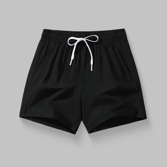 Pánské letní šortky Elastický pas Nastavitelná stahovací šňůrka Sportovní šortky s kapsami Jednobarevné Široké nohavice