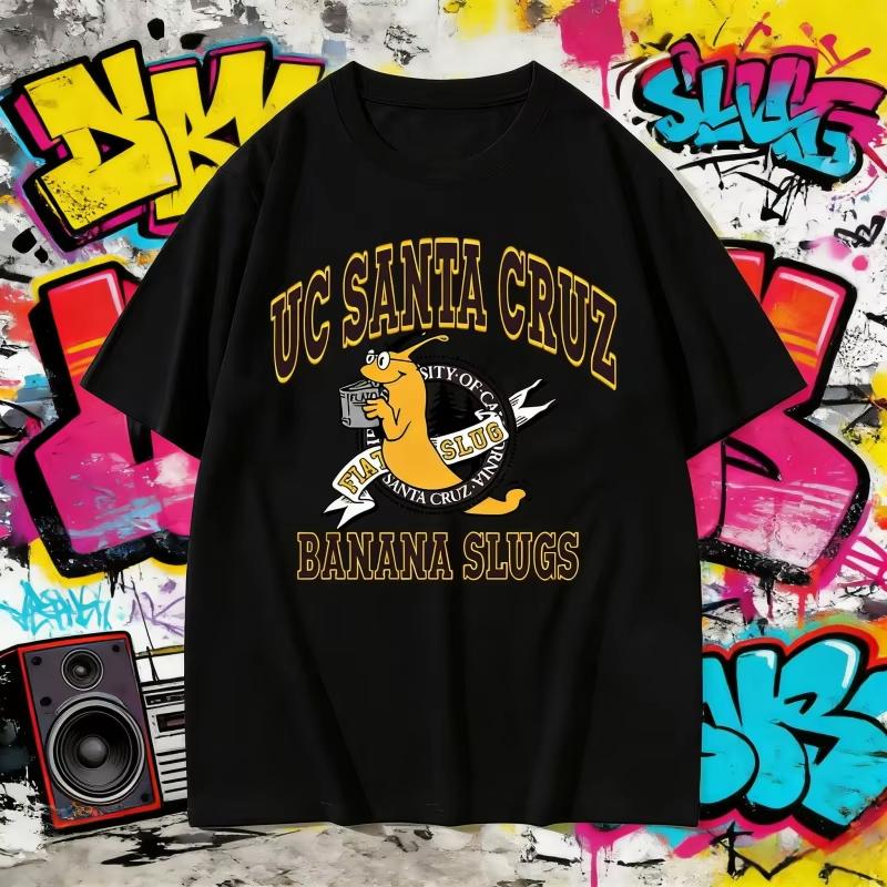 T-shirt in Cotone Unisex 2026 Estate UC Santa Cruz Banana Slugs Stampa Hip Hop Sportivo Casual Traspirante Taglie Forti Top Larghi Y2k