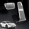 HUDIY Aluminum Alloy Foot Pedal Cover for Toyota Prius 60 Series Interior Easy Safe No Tools Silver (ZVW60, ZVW65, MXWH60, MXWH65) - Footrest,