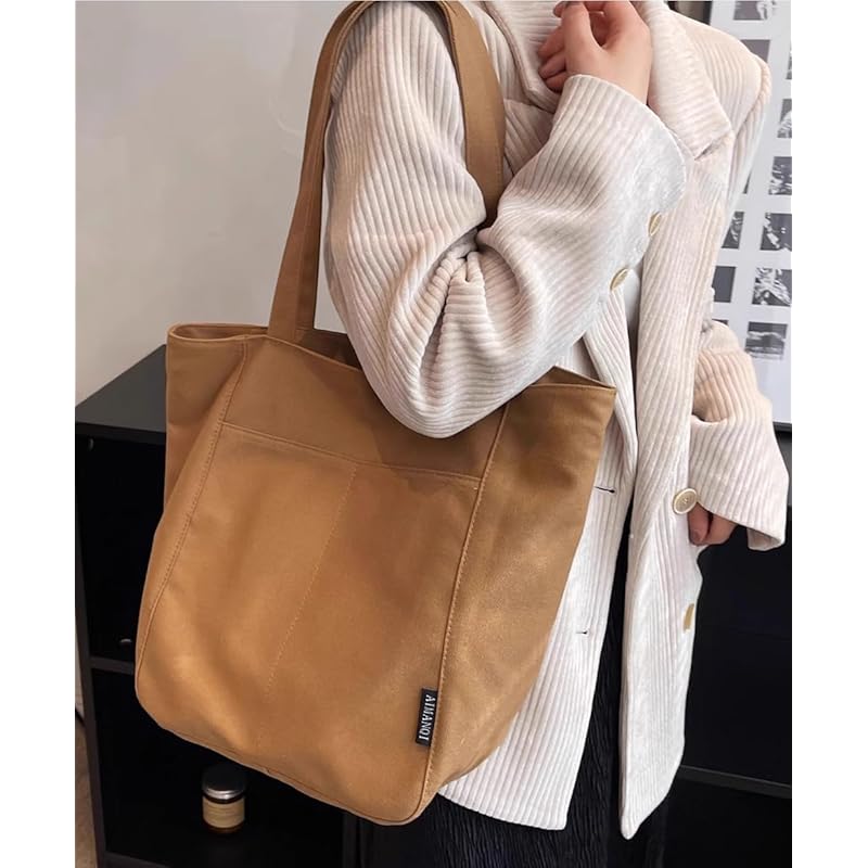 [Xpass] tote bag canvas a4 canvas tote canvas ladies men's Plain color With zipper With inside pocket bg102bro