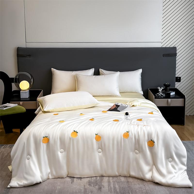 Cool Summer Ice Silk Summer Quilt Single Piece Flower Summer Cool Quilt Single Dormitory Air Conditioner Machine Washable