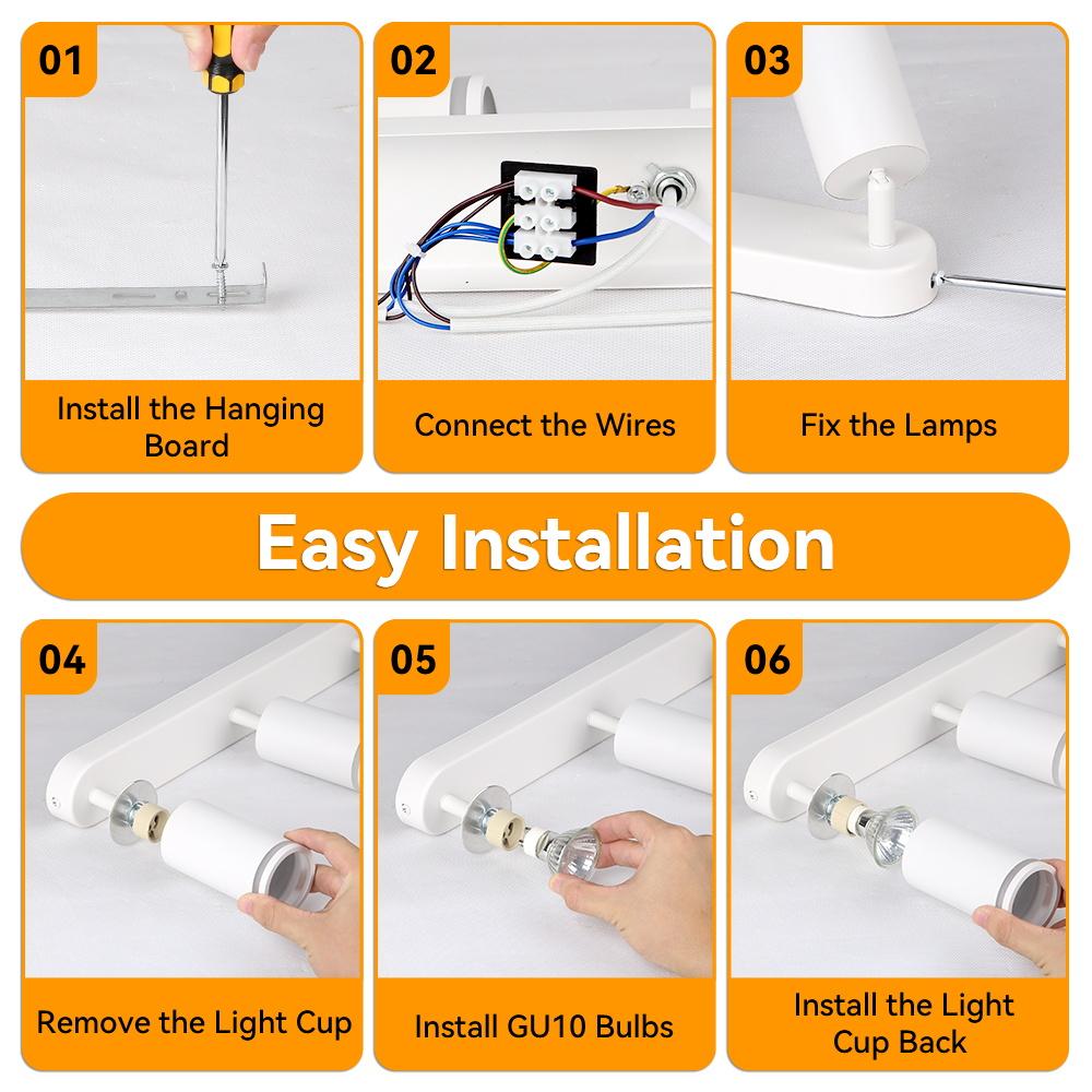 3 Color 110-220V GU10 LED Track Light Spotlight Suit Ceiling Lamp COB Spot Lights For Kitchen Commercial Living Room Home