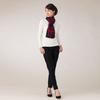 Cashmere Thick Check Red X Gift Boxed [Pashmina Collection] 100% Scarf, 33x170cm, Navy,