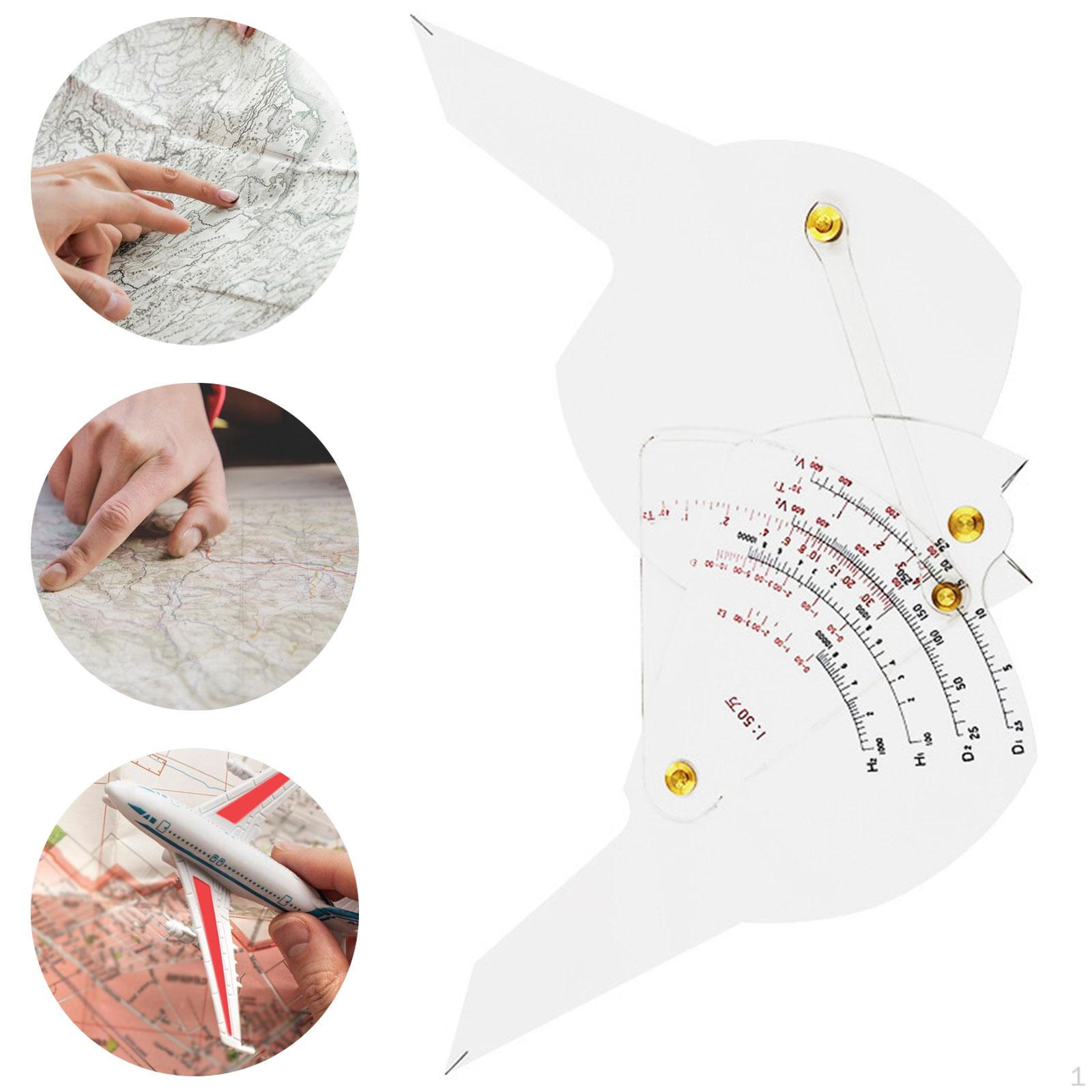 

Aviation Flight Computer 1:250K 1:500K Scale Training Reading Protractor Reader Sturdy 1 500000