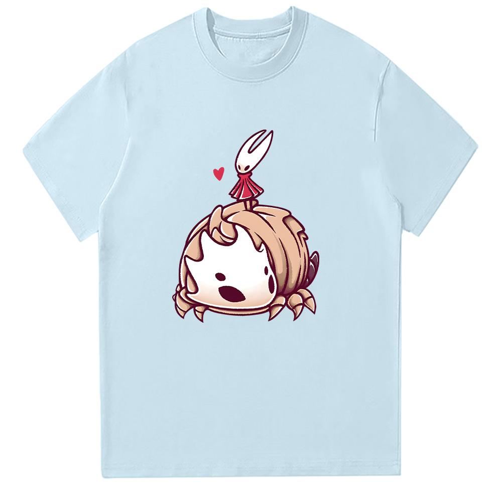 Hollow Knight Silksong Cartoon T Shirts Hornet & Bell Beast Unisex T-shirt Gaming High Quality Cotton Tee Funny Y2K Short Sleeve