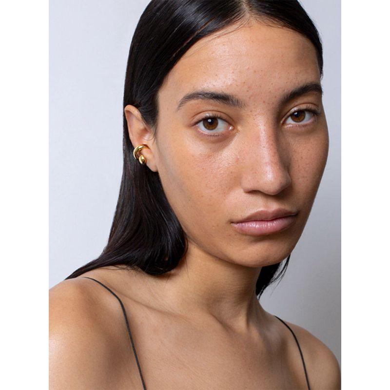 Fashion Geometric Lines Small Double Layer Irregular Design Minimalist Easiest for Match Niche Style Fashionable Painless Ear Cuff Ear Clip
