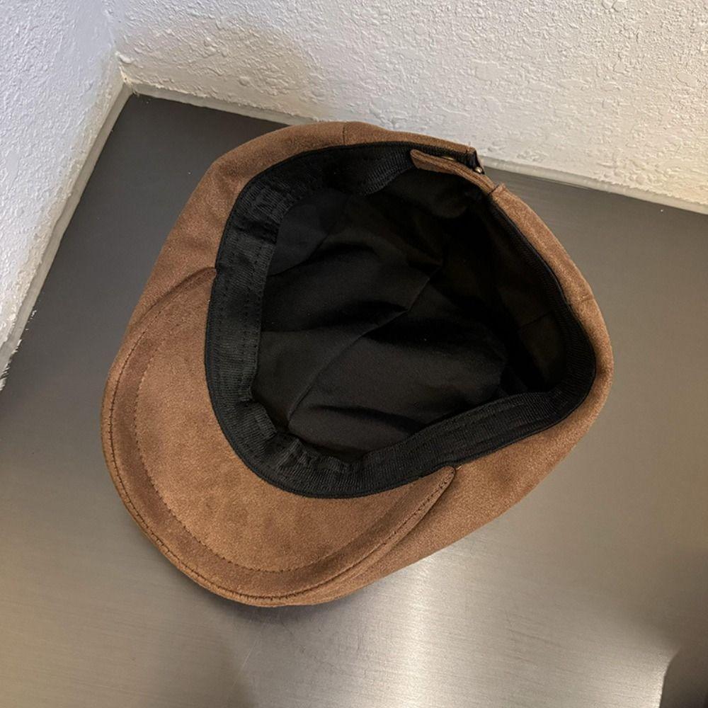 Retro Beret Hat Suede Surface Duck Tongue Cap Fashion Warm Hat