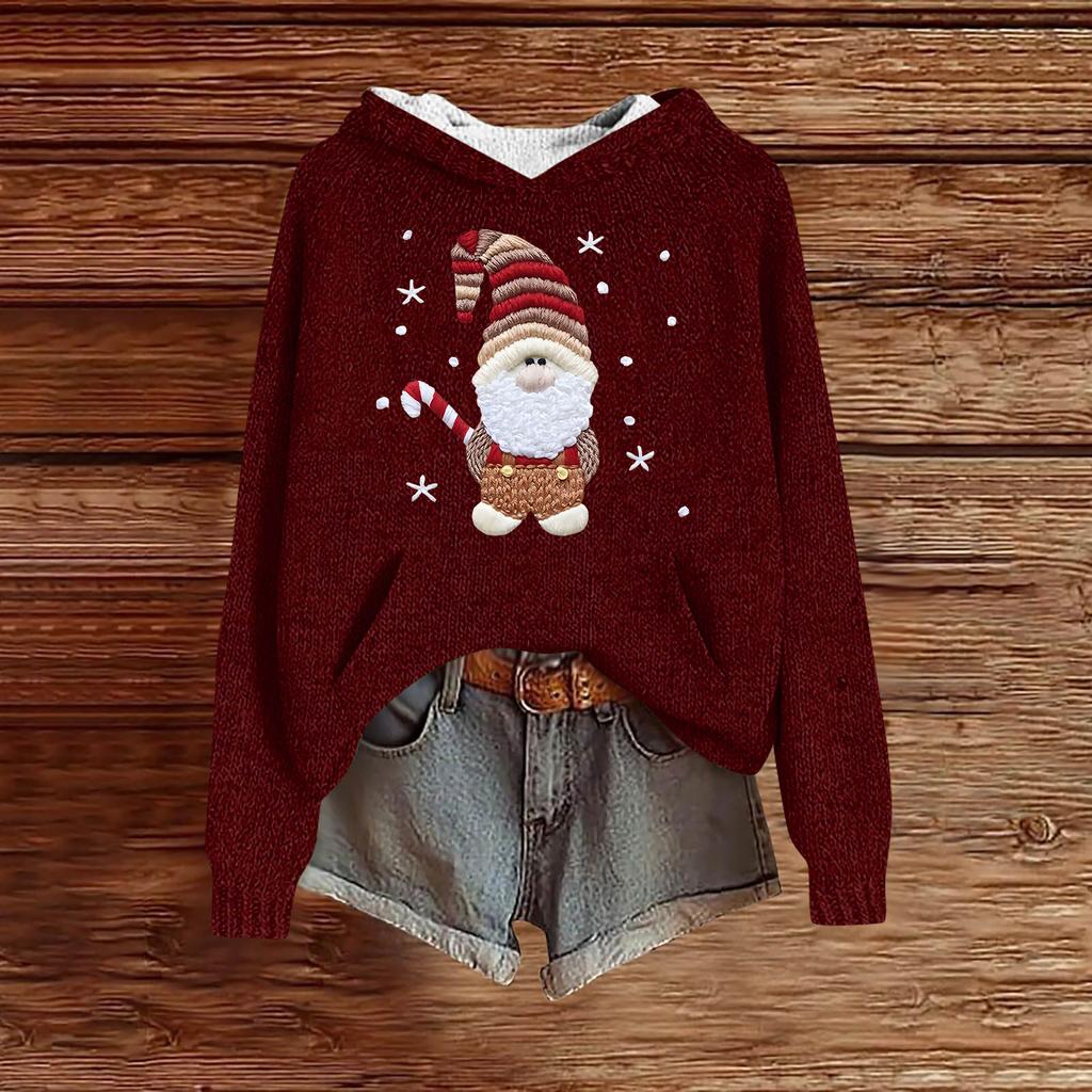 Sweatshirts For Women Knit Sweater Cute Shirt Fall Pullover Hooded Sweatshirt