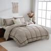 3PCS White And Khaki Duvet Cover Set Ball Comforter Cover Geometric Line Bed set soft lightweight Down Bedding Set All season