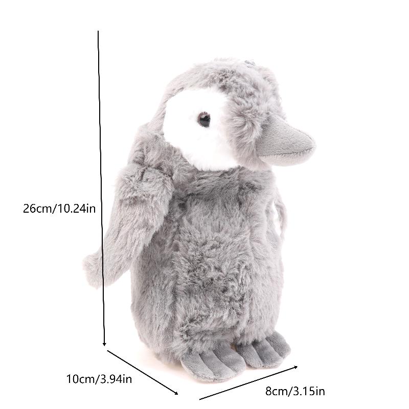 Cute Cartoon Plush Penguin Pencil Case Creative Stuffed Animal Pen Pouch Student Stationery Storage Bag School Supplies