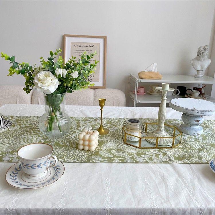 Table Flag Waterproof Plant Flower Ins Retro Dining Table Coffee Table Decorative Fabric Entrance Cabinet Cover
