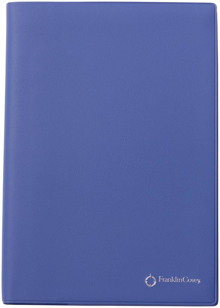 Franklin Planner Organizer, One Page Per Day, PVC, Earth Colors, Starting April 2025, A5, Indigo Blue, 86479