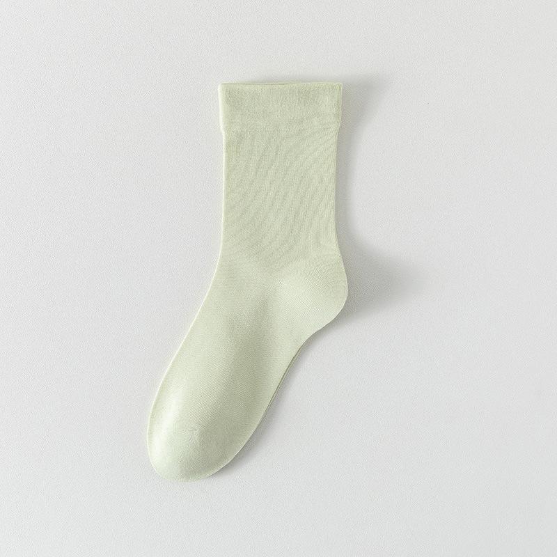 Solid Color Boneless Pile Stockings, Spring and Summer Loose Maternity Socks, Mid-calf Socks, Summer Breathable and Sweat-absorbing Cotton Socks