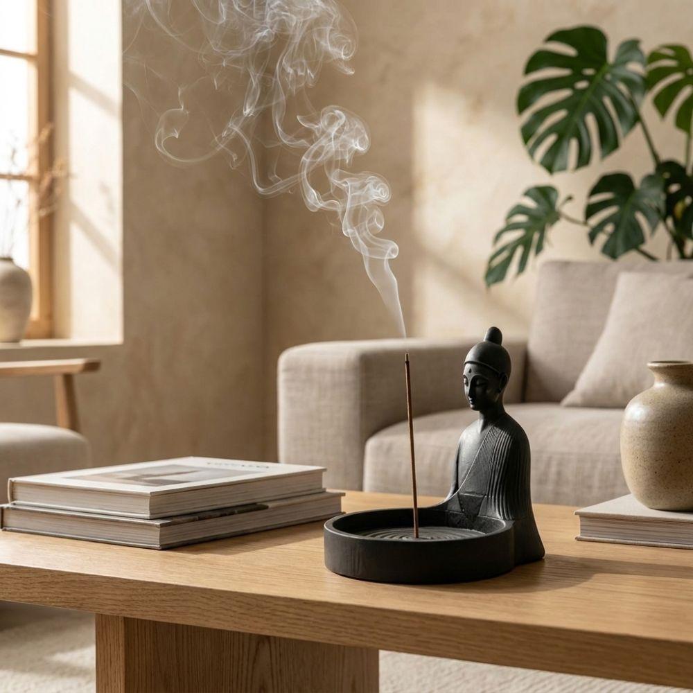 Meditating Monk Chinese Incense Stick Holder Zen Style Stick Incense Holder Meditation Room