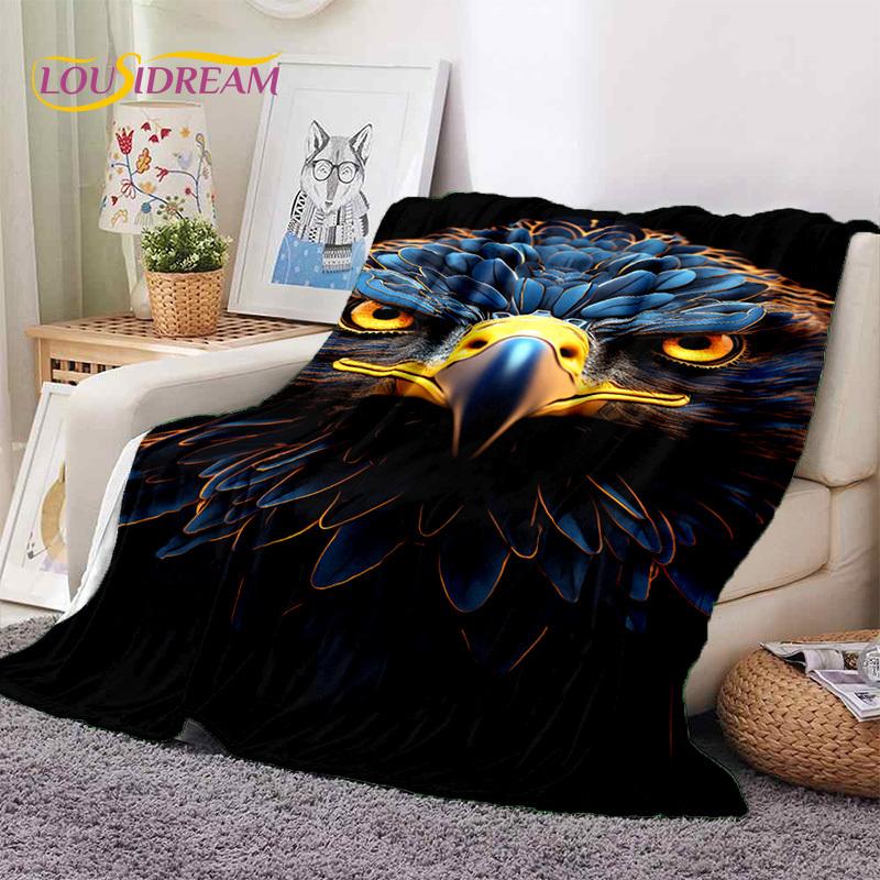 3D Cute Owl Eagle Birds Cartoon HD Soft Flannel Blankets,Throw Blanket Comfortable Blanket for Picnic Beds Home Bedroom Kid Gift