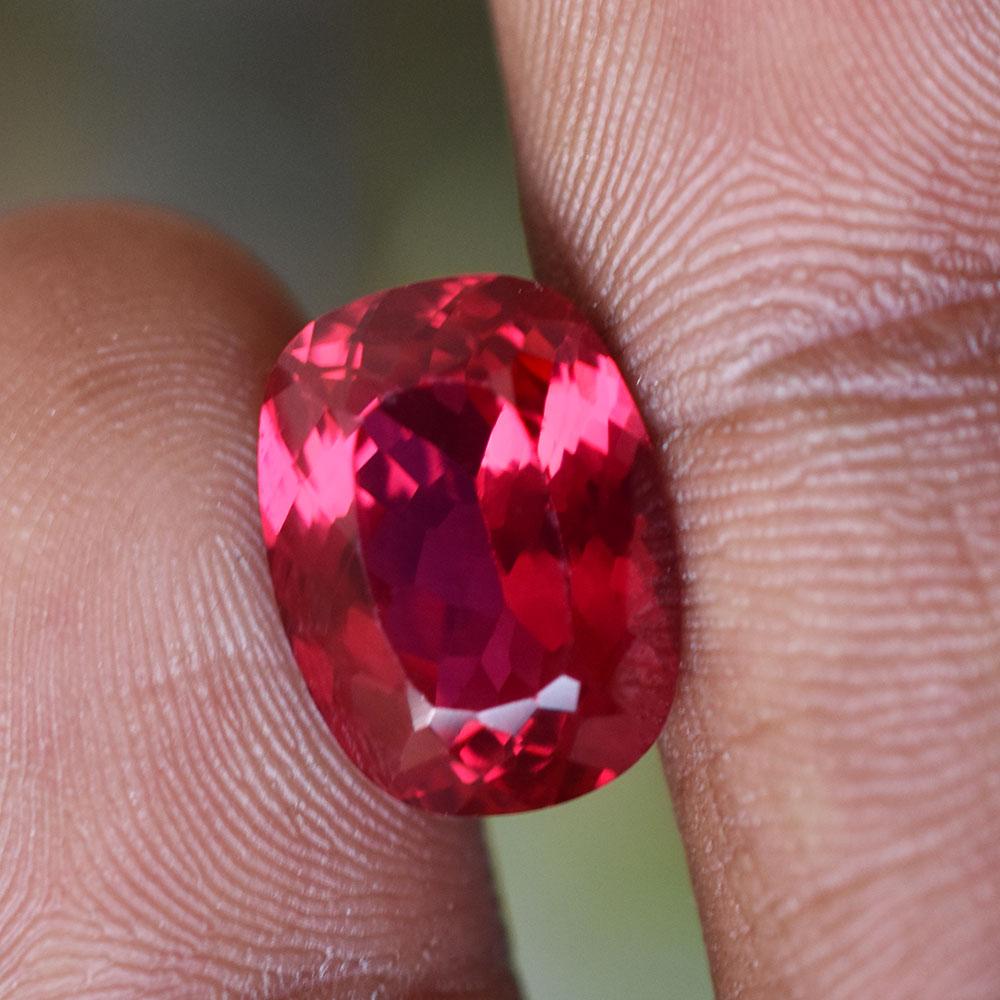 GORGEOUS 9Ct CERTIFIED Cushion Shape NATURAL Red Ruby Loose Gemstone For Her/Him