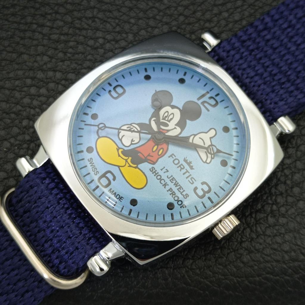 HAND-WINDING SWISS MENS REFURBISHED VINTAGE BLUE COLOR DIAL WATCH A707284-1