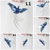 1Pcs Blue Phoenix Embroidery Iron-On Patches 3 Sizes Cran Bird Embroidered Patches For Clothes Applique DIY Clothes Repair Badge