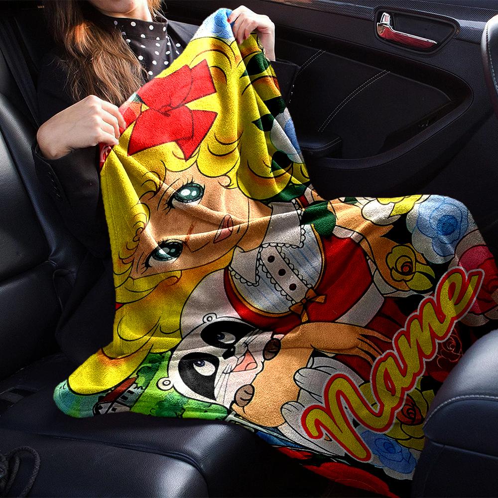 Customiz Name Personality Candy Candy (2) Blanket Soft &Warm Sofa Office Bed Travel Lunch Break Blanket, Gift Suitable for All Seasons