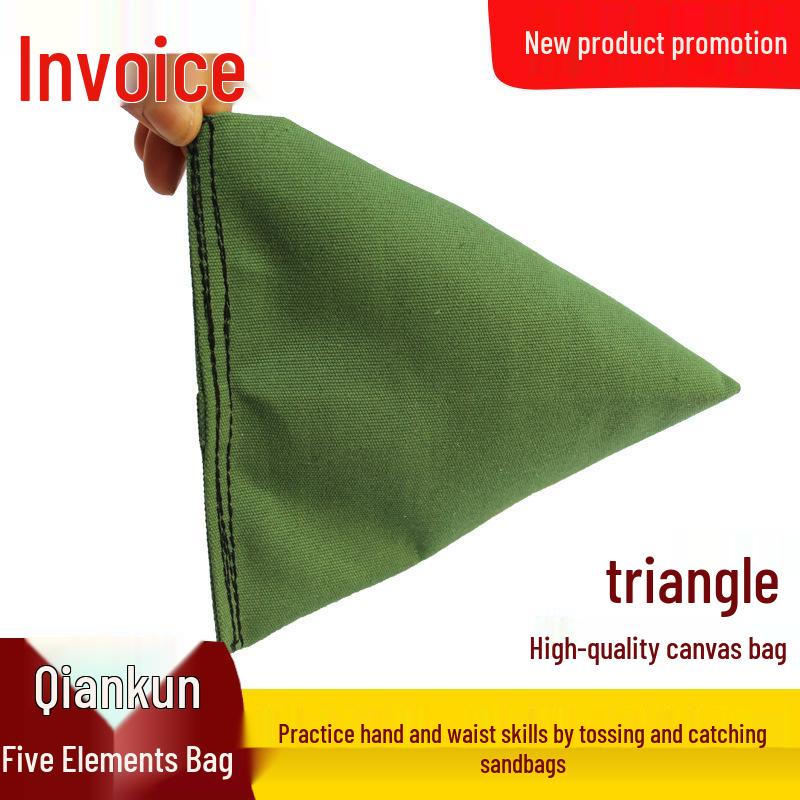 

Qian Kun Five Elements Fitness Sandbag: Triangle Square Canvas Hand Grip for Exercise, Throw, and Catch.