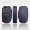 Leather Car Key Case Folding Keychain Holder Remote Cover Skin For Lada Sedan Largus Kalina Granta Vesta X-Ray Xray For Renault