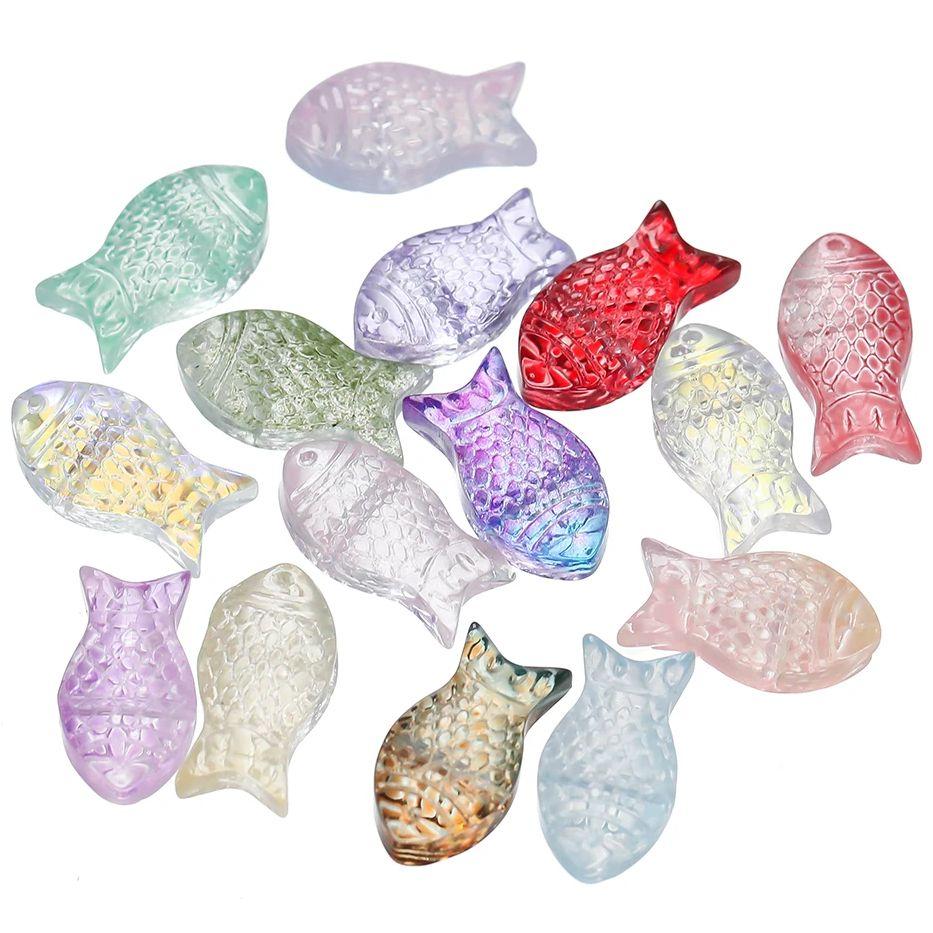 10pcs/lot Gradual Small Goldfish Glass Beads Crystal Czech Spacer Beads For DIY Jewelry Making Necklace Handmade Accessories