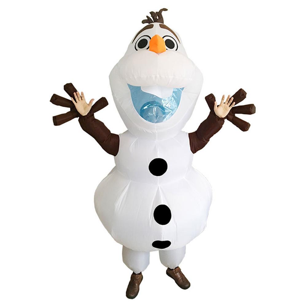 Olaf Frozen Snowman Cosplay Inflatable Costume Role Play Halloween Fashion Party