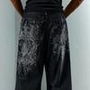 European and American street new pattern printing jeans retro street trendy straight jeans