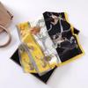 Fashion new long silk scarf women's Korean version line printing simulation silk medium length thin scarf sunscreen shawl