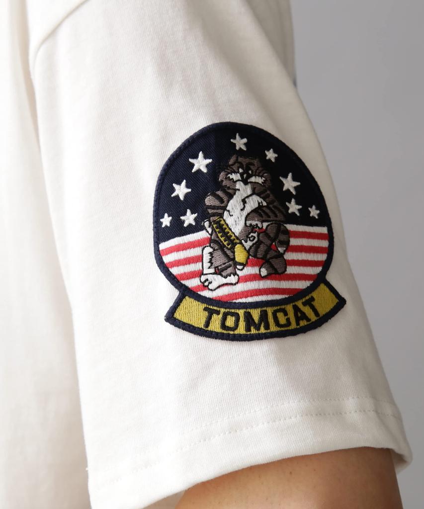 Avirex TOP GUN PATCH PRINT & T-SHIRT, Men's XL, 030, White, 783-3934013