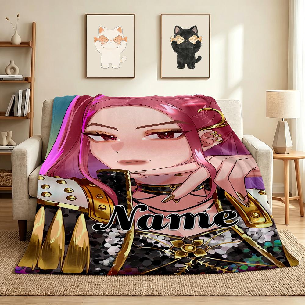 Custom Name Sword Warrior Flannel Blanket Throw Blanket Soft Warm Sofa Bed Home Decor Unique Gift