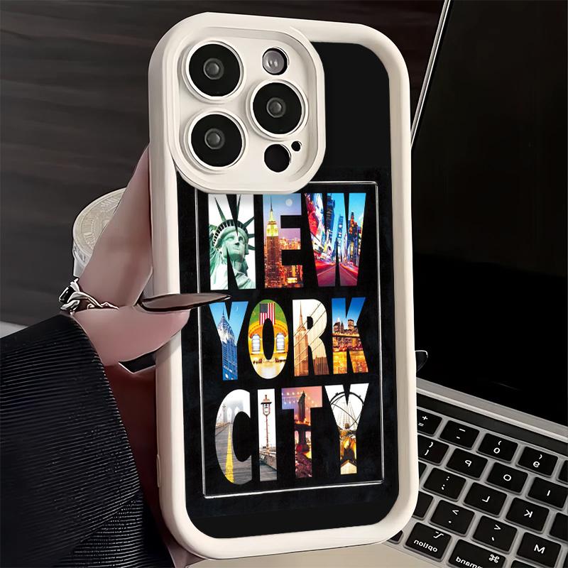 Phone Case for iPhone 17 Air 16E 15 16 Pro Max NYC New York City Cover 14 Plus 13 12 Mini Soft Shell Silicone Fundas iPhone 13 Pro Max