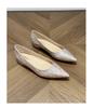 Fairy Style Pointed Toe Flat Shoes - Champagne Gold & Silver, Perfect for Weddings, Plus Size, Bridesmaids, and Pregnant Women. Hidden Heel.