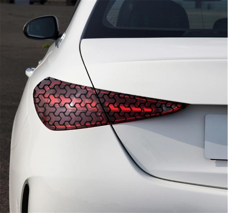 Car Rear Tail Light Honeycomb Gaphic Fishbone Stickers Hollow Auto Lamp Light