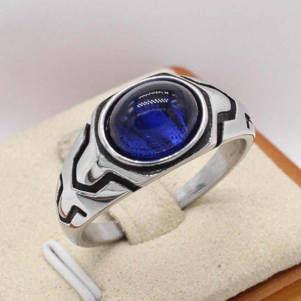 

2026 European and American Personalized Retro Gemstone Men s Ring Jewelry Accessories Gift No. 12