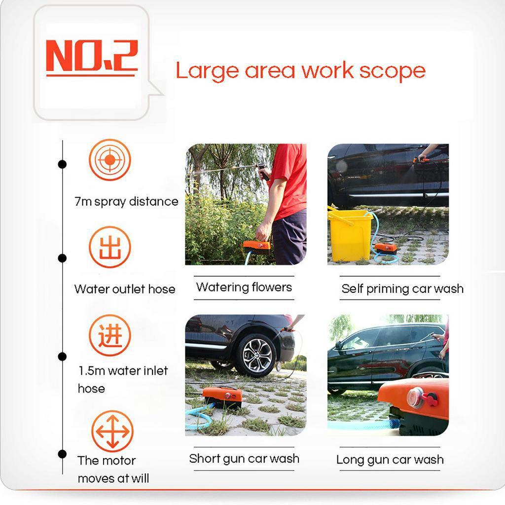 Household Portable High Pressure Electric Car Wash Washer 6L / Min 12V 24v Car Washer Washing Machine 80w