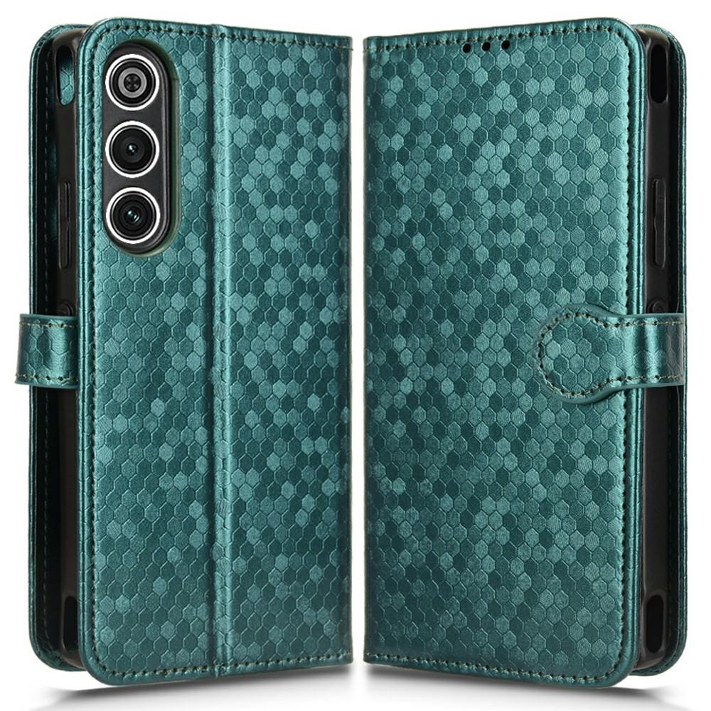 

For ZTE nubia Redmagic 10 Air 5G Wallet Case Dot Pattern Imprint PU Leather Phone Cover Green