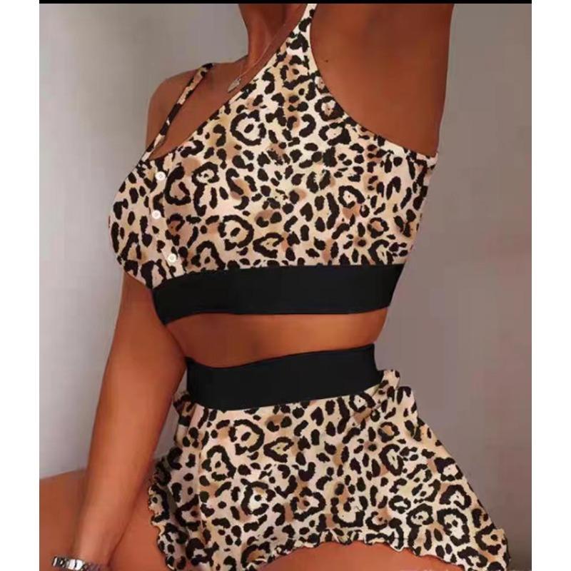 New Printed Suspender Pajamas Cool Thin Tight Sweet Pajamas Large Size