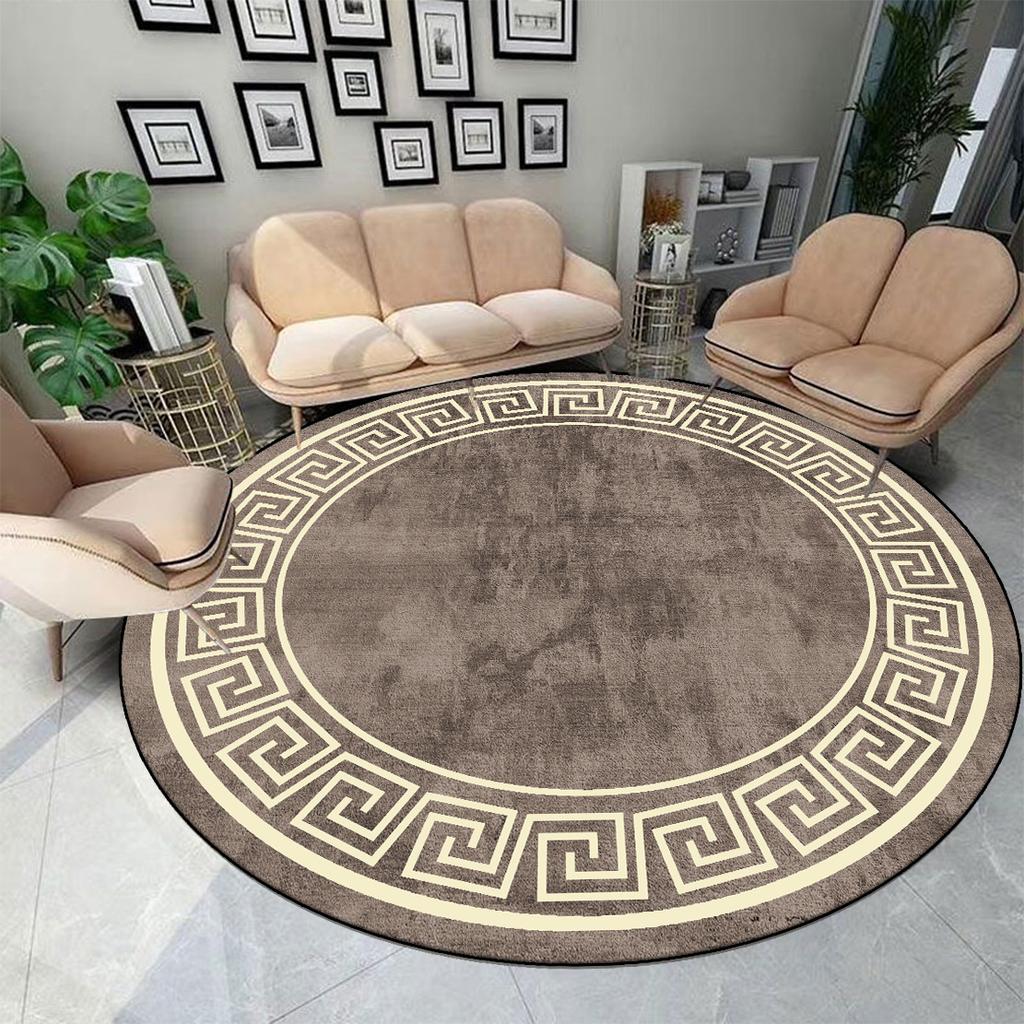Modern Light Luxury Round Living Room Carpet Decoration Home Washable Carpet for Rooms Large Area Lounge Non-slip Floor Mat