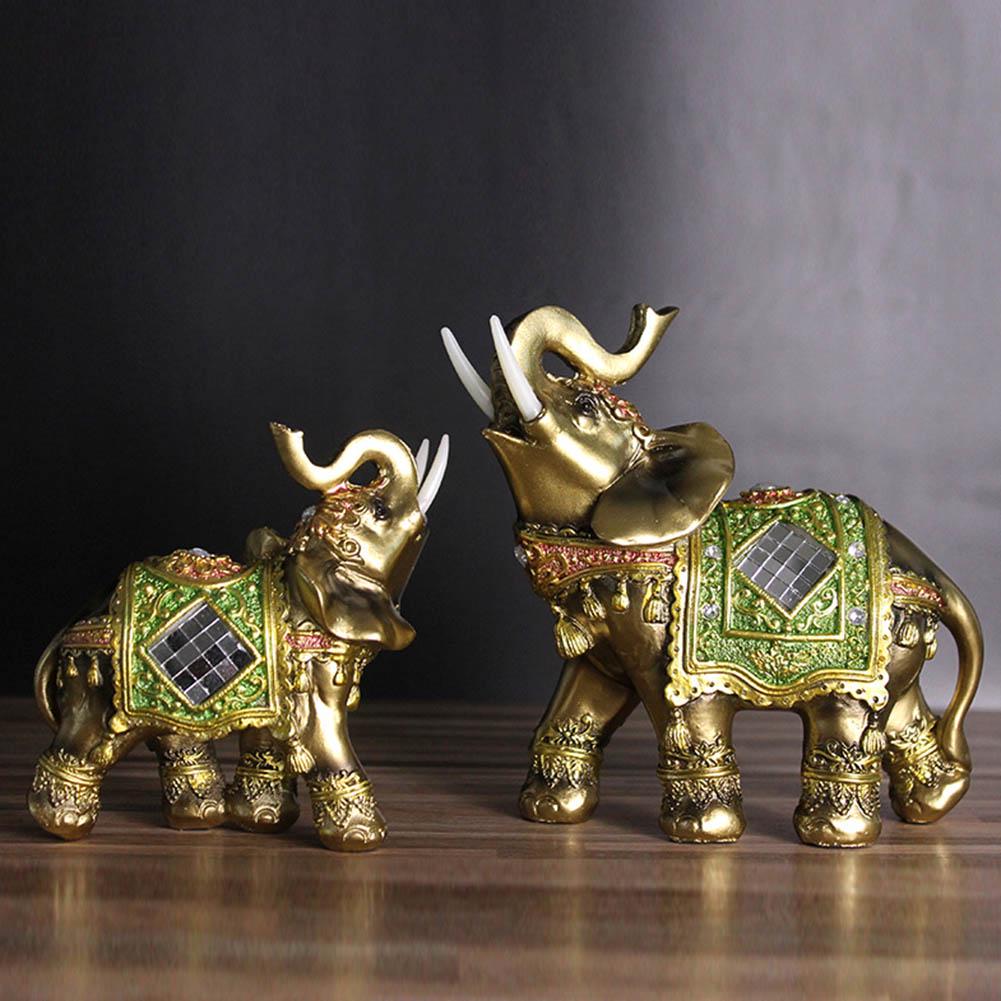 Elephant Figurine Resin Garden Miniature Craft Gift Home Desktop Decoration